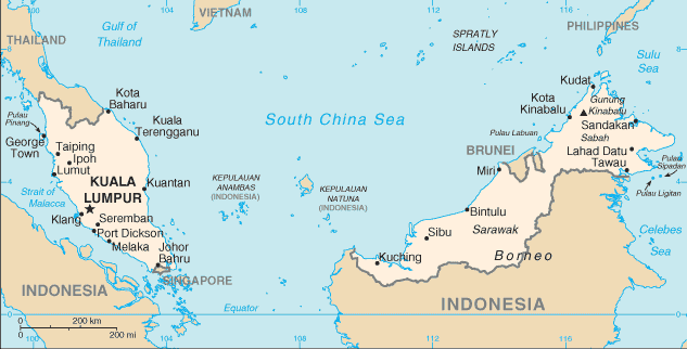 malezya haritasi